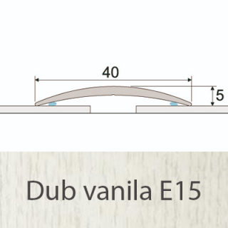 PROFIL Team - Přechodový profil  40 mm, oblý - samolepící Barva dekoru: dub vanila E15, Délka lišty: 270 cm