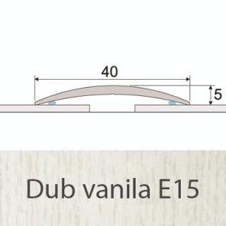 PROFIL Team - Přechodový profil  40 mm, oblý - samolepící Barva dekoru: dub vanila E15, Délka lišty: 93 cm