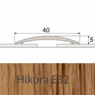 PROFIL Team - Přechodový profil  40 mm, oblý - samolepící Barva dekoru: hikora E32, Délka lišty: 270 cm
