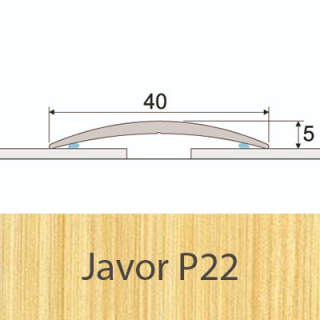 PROFIL Team - Přechodový profil  40 mm, oblý - samolepící Barva dekoru: javor P22, Délka lišty: 100 cm