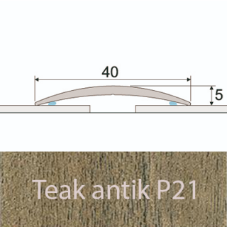 PROFIL Team - Přechodový profil  40 mm, oblý - samolepící Barva dekoru: teak antik P21, Délka lišty: 100 cm