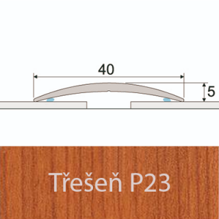 PROFIL Team - Přechodový profil  40 mm, oblý - samolepící Barva dekoru: třešeň P23, Délka lišty: 100 cm