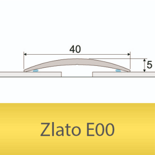 PROFIL Team - Přechodový profil  40 mm, oblý - samolepící Barva dekoru: zlato E00, Délka lišty: 93 cm