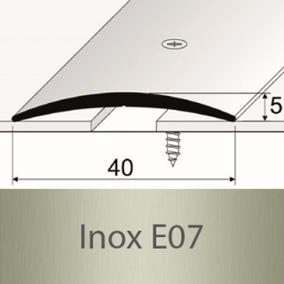PROFIL Team - Přechodový profil 40 mm, oblý - šroubovací Barva dekoru: inox E07, Délka lišty: 270 cm