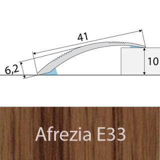 PROFIL Team - Přechodový profil  41 mm, oblý - samolepící Barva dekoru: afrezia E33, Délka lišty: 100 cm