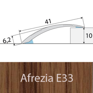 PROFIL Team - Přechodový profil  41 mm, oblý - samolepící Barva dekoru: afrezia E33, Délka lišty: 270 cm