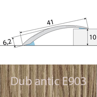 PROFIL Team - Přechodový profil  41 mm, oblý - samolepící Barva dekoru: dub antik E903, Délka lišty: 100 cm