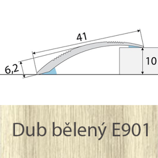 PROFIL Team - Přechodový profil  41 mm, oblý - samolepící Barva dekoru: dub bělený E901, Délka lišty: 100 cm