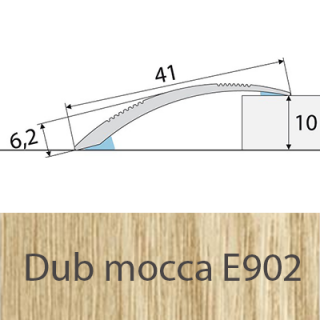 PROFIL Team - Přechodový profil  41 mm, oblý - samolepící Barva dekoru: dub mocca E902, Délka lišty: 270 cm