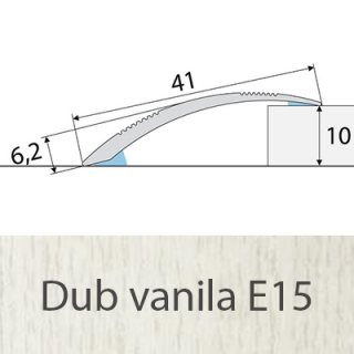 PROFIL Team - Přechodový profil  41 mm, oblý - samolepící Barva dekoru: dub vanila E15, Délka lišty: 100 cm