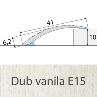 PROFIL Team - Přechodový profil  41 mm, oblý - samolepící Barva dekoru: dub vanila E15, Délka lišty: 270 cm