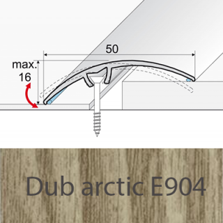 PROFIL Team - Přechodový profil 50 mm, oblý - narážecí Barva dekoru: dub arctic E904, Délka lišty: 270 cm