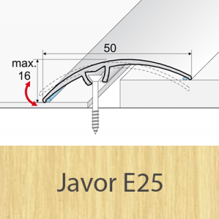 PROFIL Team - Přechodový profil 50 mm, oblý - narážecí Barva dekoru: javor E25, Délka lišty: 270 cm