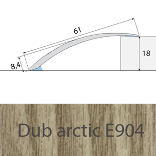 PROFIL Team - Přechodový profil 61 mm, oblý - samolepící Barva dekoru: dub arctic E904, Délka lišty: 100 cm