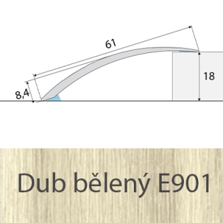 PROFIL Team - Přechodový profil 61 mm, oblý - samolepící Barva dekoru: dub bělený E901, Délka lišty: 100 cm