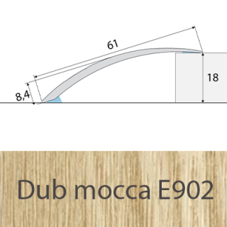 PROFIL Team - Přechodový profil 61 mm, oblý - samolepící Barva dekoru: dub mocca E902, Délka lišty: 100 cm