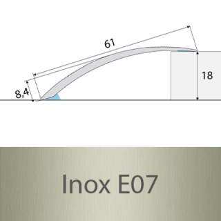 PROFIL Team - Přechodový profil 61 mm, oblý - samolepící Barva dekoru: inox E07, Délka lišty: 100 cm