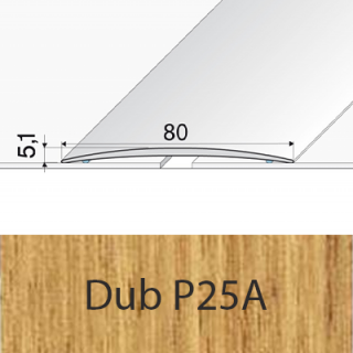 PROFIL Team - Přechodový profil 80 mm, oblý - samolepící Barva dekoru: dub P25A, Délka lišty: 100 cm