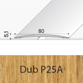 PROFIL Team - Přechodový profil 80 mm, oblý - samolepící Barva dekoru: dub P25A, Délka lišty: 270 cm