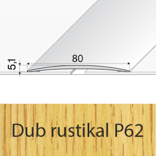 PROFIL Team - Přechodový profil 80 mm, oblý - samolepící Barva dekoru: dub rustical P62, Délka lišty: 270 cm