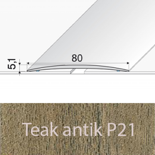 PROFIL Team - Přechodový profil 80 mm, oblý - samolepící Barva dekoru: teak antik P21, Délka lišty: 270 cm