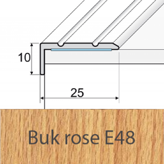 PROFIL Team - Schodová hrana 25 x 10 mm, samolepící Barva dekoru: buk rose E48, Délka lišty: 120 cm