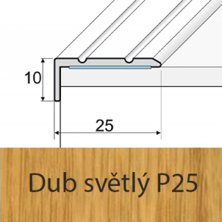 PROFIL Team - Schodová hrana 25 x 10 mm, samolepící Barva dekoru: dub světlý P25, Délka lišty: 120 cm