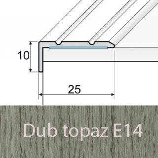 PROFIL Team - Schodová hrana 25 x 10 mm, samolepící Barva dekoru: dub topaz E14, Délka lišty: 120 cm