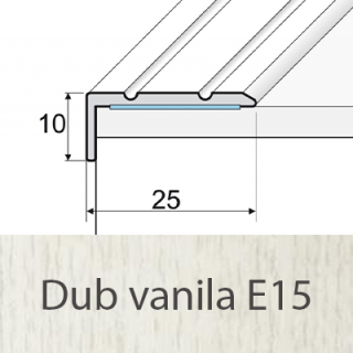 PROFIL Team - Schodová hrana 25 x 10 mm, samolepící Barva dekoru: dub vanila E15, Délka lišty: 270 cm