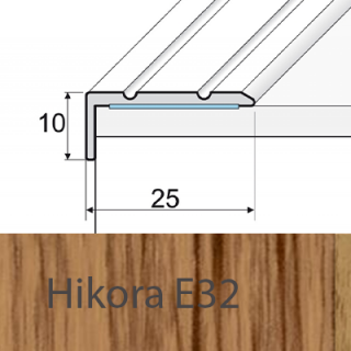 PROFIL Team - Schodová hrana 25 x 10 mm, samolepící Barva dekoru: hikora E32, Délka lišty: 120 cm