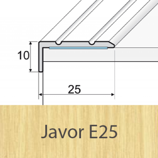 PROFIL Team - Schodová hrana 25 x 10 mm, samolepící Barva dekoru: javor E25, Délka lišty: 270 cm