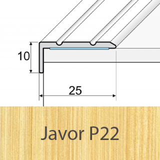 PROFIL Team - Schodová hrana 25 x 10 mm, samolepící Barva dekoru: javor P22, Délka lišty: 120 cm