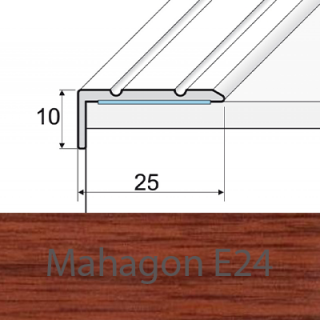 PROFIL Team - Schodová hrana 25 x 10 mm, samolepící Barva dekoru: mahagon E24, Délka lišty: 90 cm  (doprodej - konec výroby)