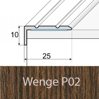 PROFIL Team - Schodová hrana 25 x 10 mm, samolepící Barva dekoru: wenge P02, Délka lišty: 120 cm