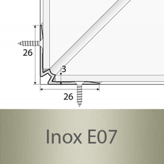 PROFIL Team - Schodový vnitřní profil do 3mm Barva dekoru: inox E07, Délka lišty: 270 cm ( doprodej - konec výroby)