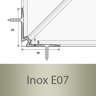 PROFIL Team - Schodový vnitřní profil do 5mm Barva dekoru: inox E07, Délka lišty: 120 cm (doprodej, konec výroby)