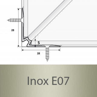 PROFIL Team - Schodový vnitřní profil do 5mm Barva dekoru: inox E07, Délka lišty: 270 cm (doprodej - konec výroby)