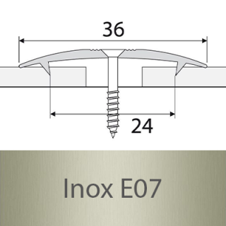 PROFIL Team - Spojovací kobercový profil 36 mm, šroubovací Barva dekoru: inox E07, Délka lišty: 200 cm