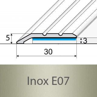 PROFIL Team - Ukončovací nájezd 3 mm, samolepící Barva dekoru: inox E07, Délka lišty: 270 cm