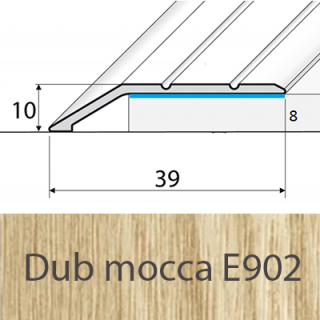 PROFIL Team - Ukončovací nájezd 8 mm, samolepící Barva dekoru: dub mocca E902, Délka lišty: 270 cm (doprodej - konec výroby)