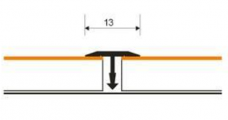 Spárovací profil T 13 mm ruční tvarování | Hliník 250 cm