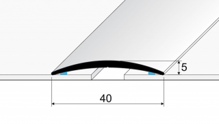 Vzorek tvaru | Přechodový profil  40 mm, oblý