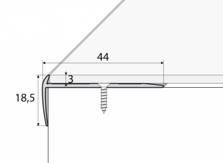 Vzorek tvaru | Schodová hrana - jednostranná 44 x 18,5 mm do 3mm