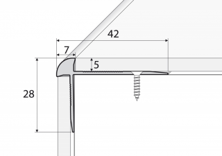 Vzorek tvaru | Schodová hrana - oboustranná 42 x 28 mm do 5mm