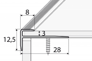 Vzorek tvaru | Schodová hrana - zásuvná 28 x 12 mm do 3 mm