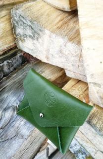 Psaníčko - kožená kapsička Zelená