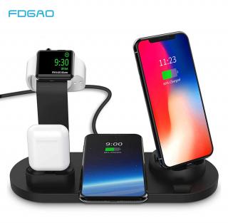 3v1 nabíjecí stojánek Qi pro iPhone / Apple Watch / AirPods Barva: Černá