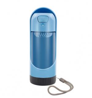 Modrá cestovní láhev pro psy 300 ml s filtrem s aktivním uhlím
