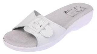 Italské masážní pantofle Velikost: 37, Barva: Bílá, zapínání: Kožená stélka