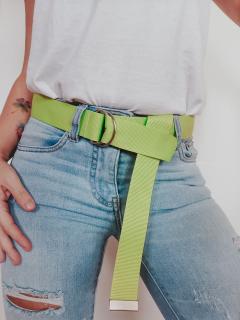 Dlouhý uni pásek - 130 cm - neonově zelený